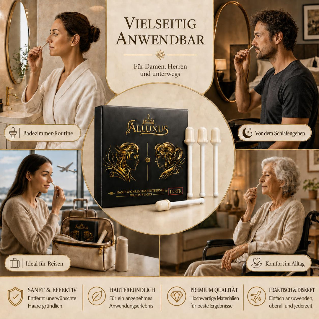 Premium Nasenhaarentferner Wachs Sticks Nasen &amp; Ohrenhaar Entfernung für Damen und Herren 12 Wachsst
