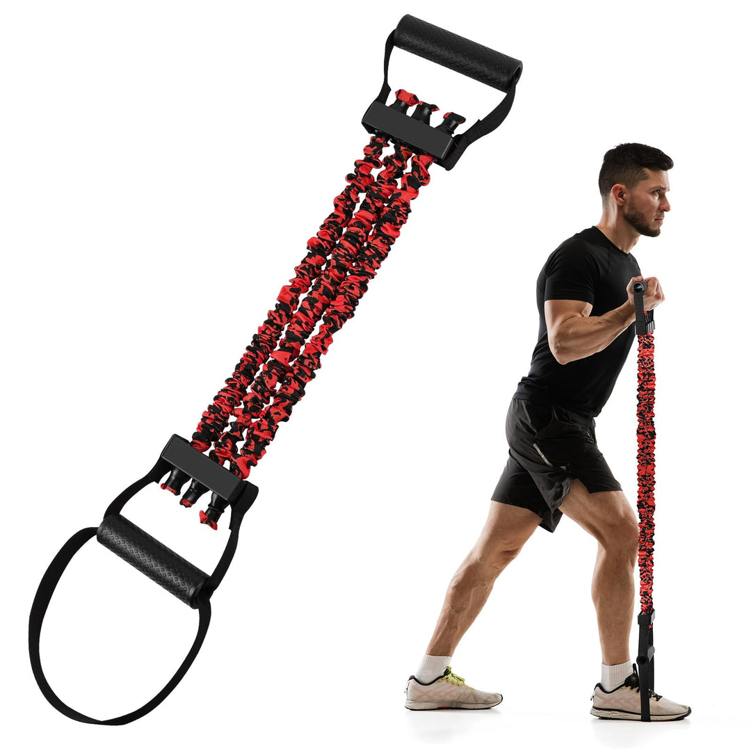Flintronic Verstellbarer Chest Expander Fitness Widerstandsbänder mit 3 Strings o 5 Strings, Verstel