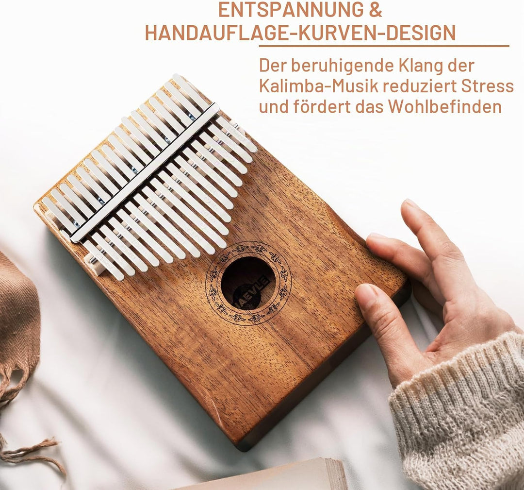 Shaevle Kalimba Daumenklavier, 17 Tasten Musikinstrument Inkl. Fingerklavier Tragetasche Stimmhammer