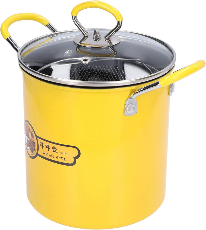 Friteuse, 3L Mini Fritteusen Topf, Edelstahl-Fritteusen-Topf mit Sieb Multifunktionale Fritteuse mit