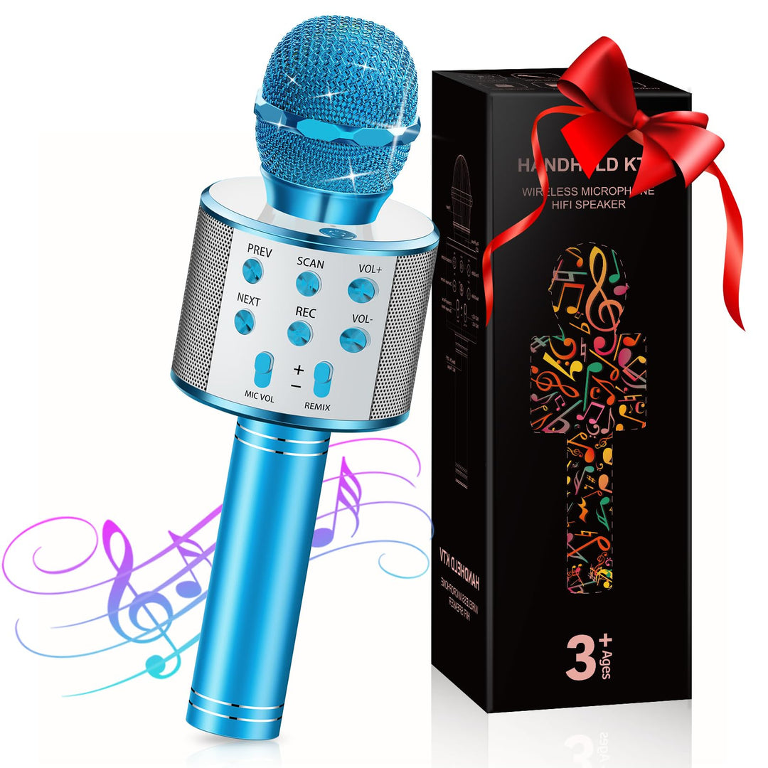 Karaoke Mikrofon, Microphone Spielzeug ab 3-11 Jahren, Geschenk Mädchen 3-9 Jahre, Bluetooth Mikrofo