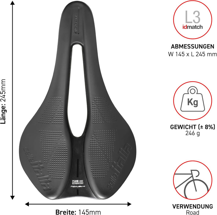 Selle Italia Unisex – Erwachsene Novus Evo Sättel Einheitsgrösse Black 21, Einheitsgrösse Black 21