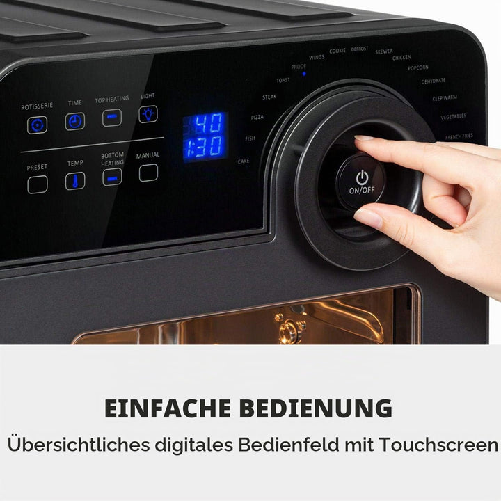 Klarstein AeroVital Cube Chef Heissluftfritteuse - 1700 W Heissluftfriteuse, Airfryer mit Touchscree