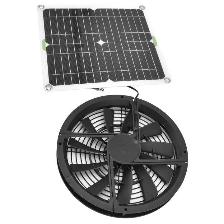 VBESTLIFE Solarpanel-Lüfter, 3000 U/min, wasserdichter Gewächshausventilator, mit Metallschutzgitter