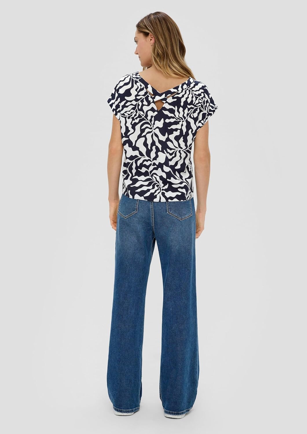 s.Oliver Bluse mit gesmoktem Bund 34 Blau 59a1, 34 Blau 59a1