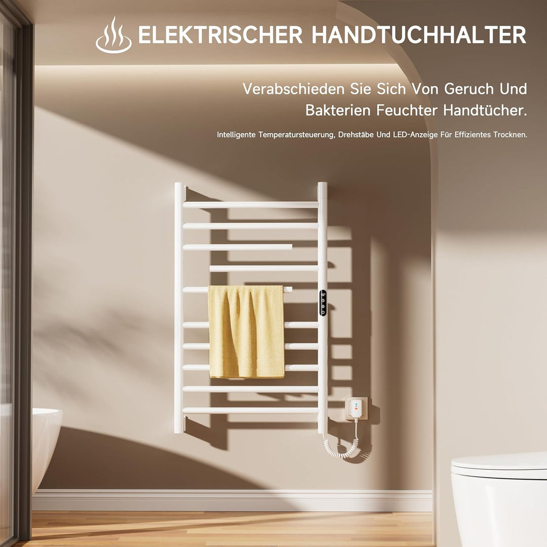 Elektrischer Badheizkörper Handtuchhalter 520 x 850 mm,Elektrischer badheizkörper Weiss,Handtuchheiz