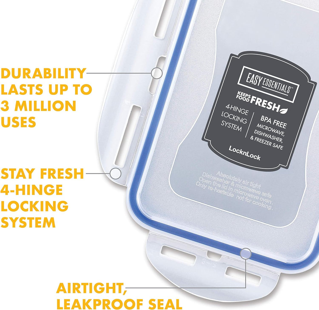 Lock & Lock Vorratsdose HPL813, rechteckig 1800 ml 5.9 x 4.3 x 7.3" Pack of 4, 5.9 x 4.3 x 7.3" Pack
