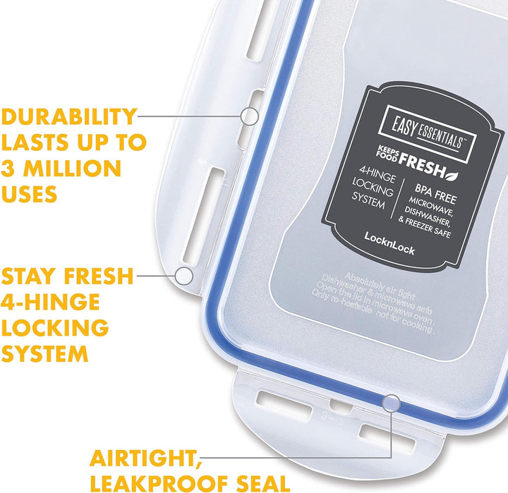 Lock & Lock Vorratsdose HPL813, rechteckig 1800 ml 5.9 x 4.3 x 7.3" Pack of 4, 5.9 x 4.3 x 7.3" Pack