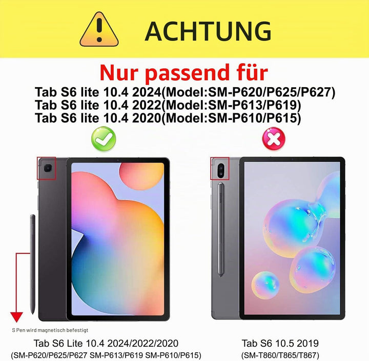 BRAECN Hülle für Samsung Galaxy Tab S6 Lite 10,4 Zoll 2024/2022/2020 | Robuste Stossfeste Tragbare S