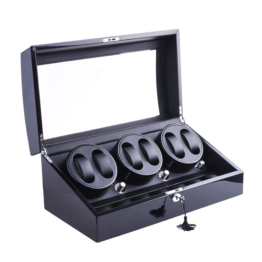 Uhrenbeweger,DUKWIN Automatische Uhrenbox/Kasten Watch Winder 6+7 Uhren Armbanduhr mit 4 Modi leiser