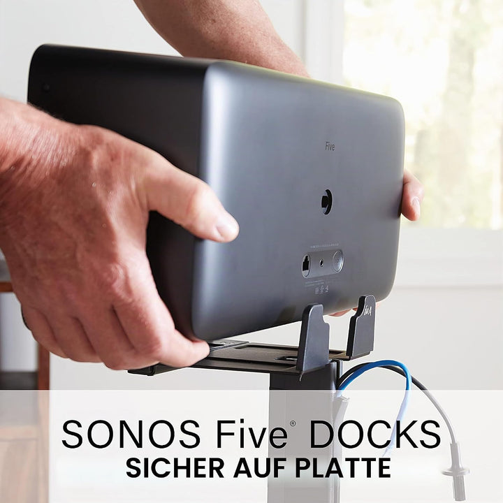 Sanus Kabelloser Lautsprecherständer für Sonos Five und Sonos Play:5 – Audio-Verbesserungsdesign für