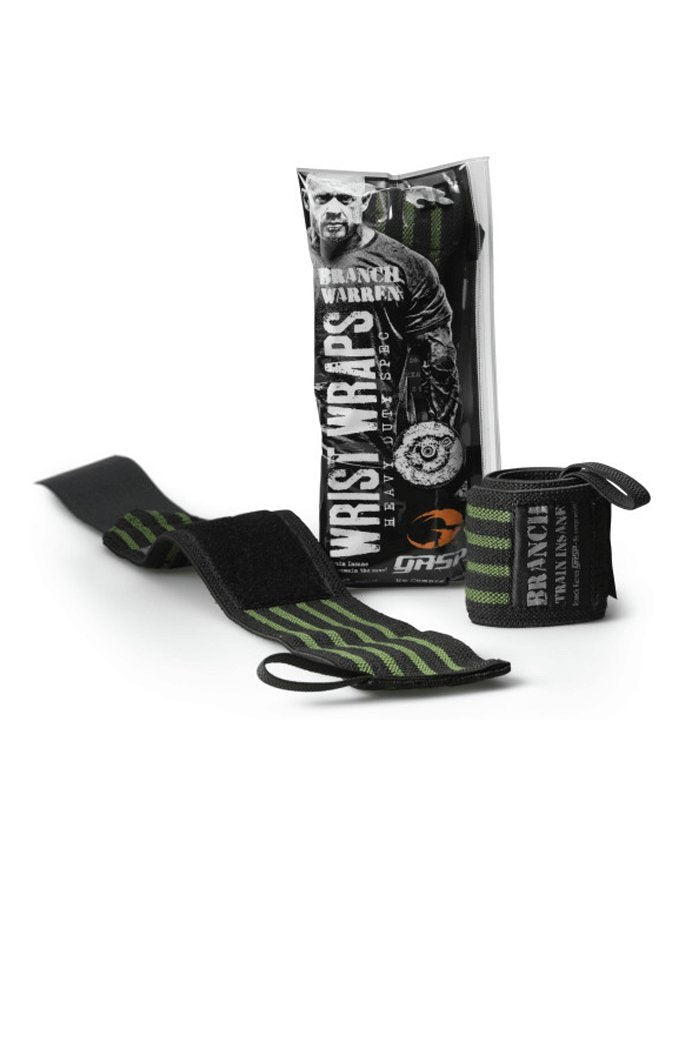 GASP Branch Handgelenkbandagen 45,7 cm – Handgelenkgurte für Kraft- und Fitnesstraining Schwarz, Grü