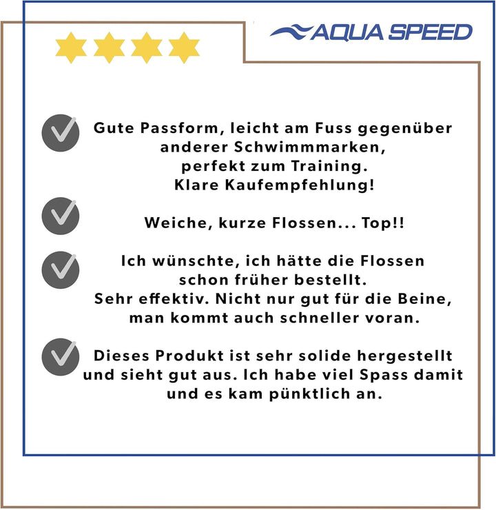 Aqua Speed Kurze Schwimmflossen für Erwachsene und Kinder I HIGH TECH | weiche Trainingsflossen I le