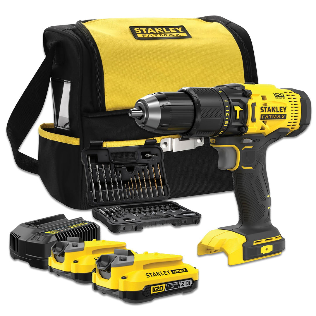 Stanley FatMax V20 Akku-Schlagbohrschrauber SFMCD711DSA (18V, max. Drehmoment 50 Nm, 2-Gang Planeten