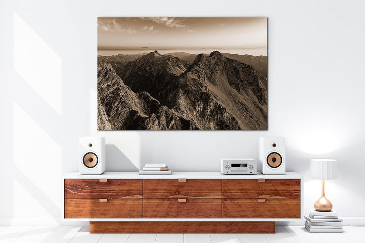 deyoli Die Japanischen Alpen Effekt: Sepia Format: 80x60 als Leinwandbild, Motiv fertig gerahmt auf