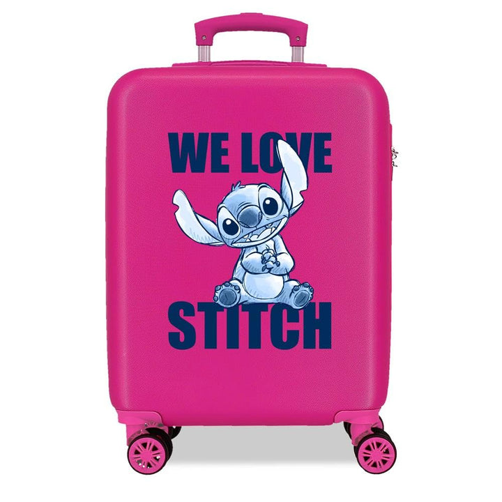 Disney Adorable Stitch Moods Kabinenkoffer, starres ABS, Zahlenschloss an der Seite, 4 Doppelräder,