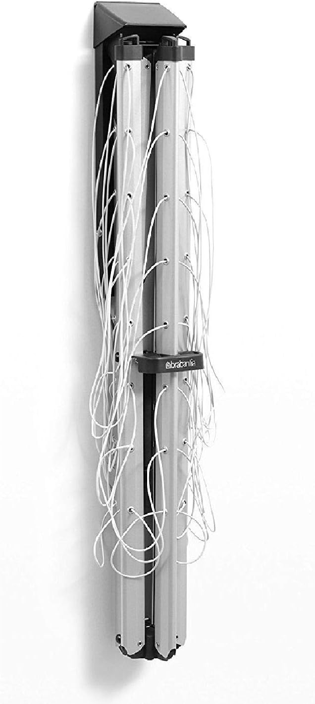 Brabantia - WallFix Wandwäschetrockner - Wäscheständer - UV-beständige Wäscheleine - 24 Meter Wäsche