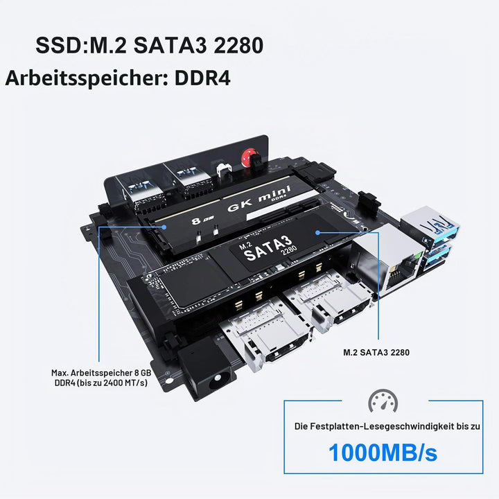 KUYiA Mini PC Desktop Computer Windows10 Business Gaming Home Office 8GB RAM128G SSDCeleronJ4125 bis