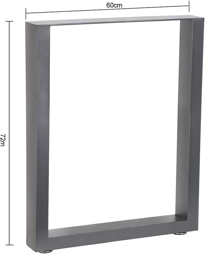 Melko 2X Tischkufen aus Vierkantprofilen 80x40 mm Tischuntergestell 60 x 72 cm Tischbeine inkl. Bode
