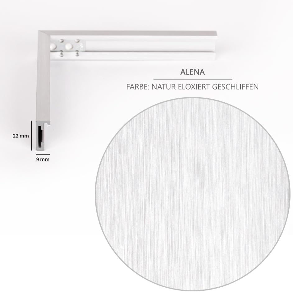 HaakDesign schmaler Bilderrahmen Alena Aluminium Alubilderrahmen 80 x 120 cm Aluminium natur Fotorah