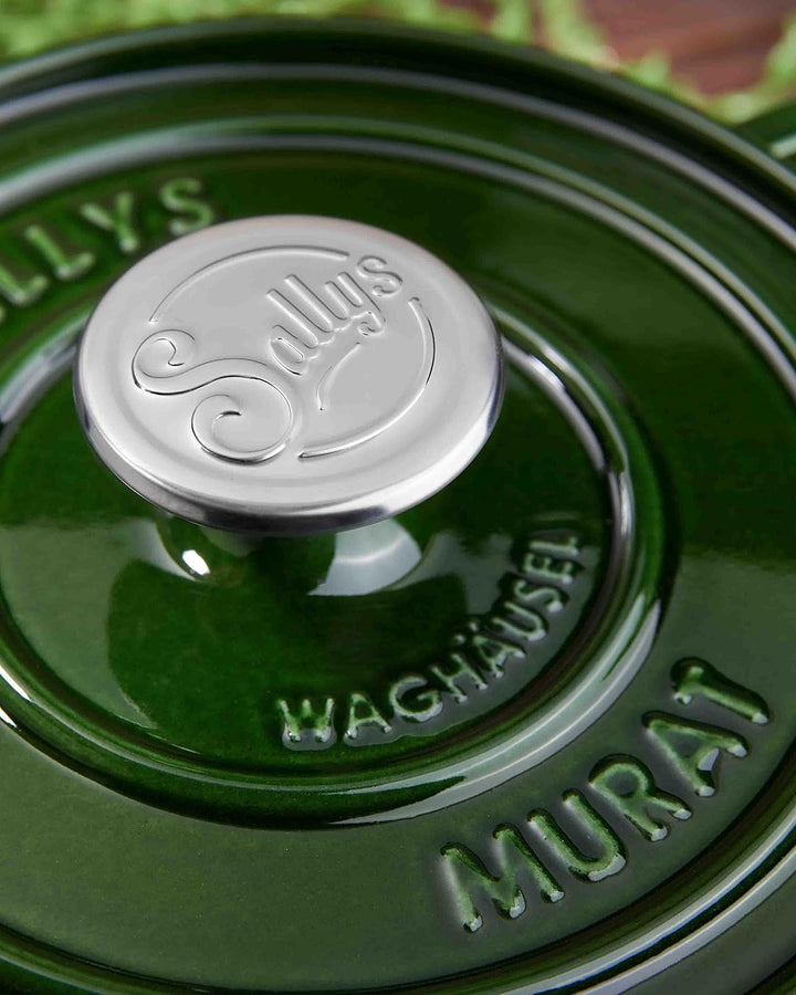 Sallys Medium Gourmet Gusseisentopf mit Deckel, emaillierte Beschichtung, Für alle Herdarten, ofenfe