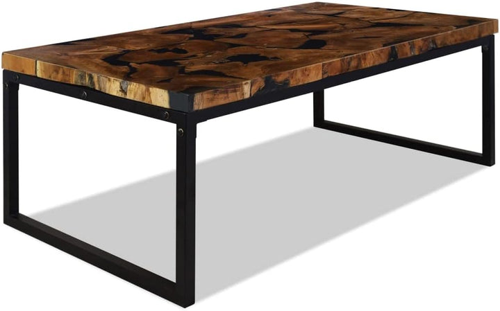 Couchtisch Beistelltisch Deko Wohnzimmer Wohnzimmertisch Couchtisch Teak Harz 110 x 60 x 40 cm Geeig