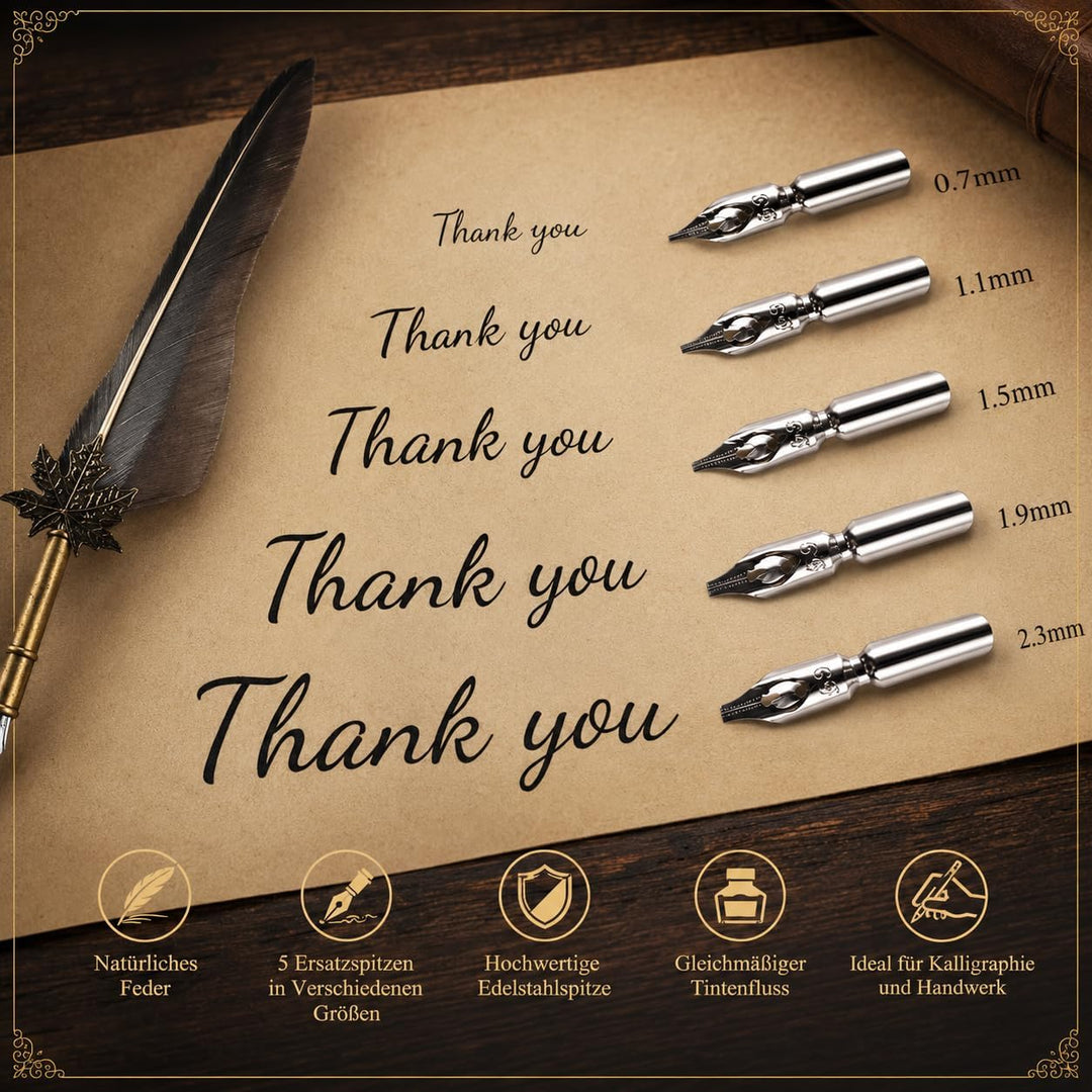 Schreibfeder Kalligraphie Feder, Handgemachte Dip Pen, Vintage Federkiel Dip Quill Pen Writing Ink S