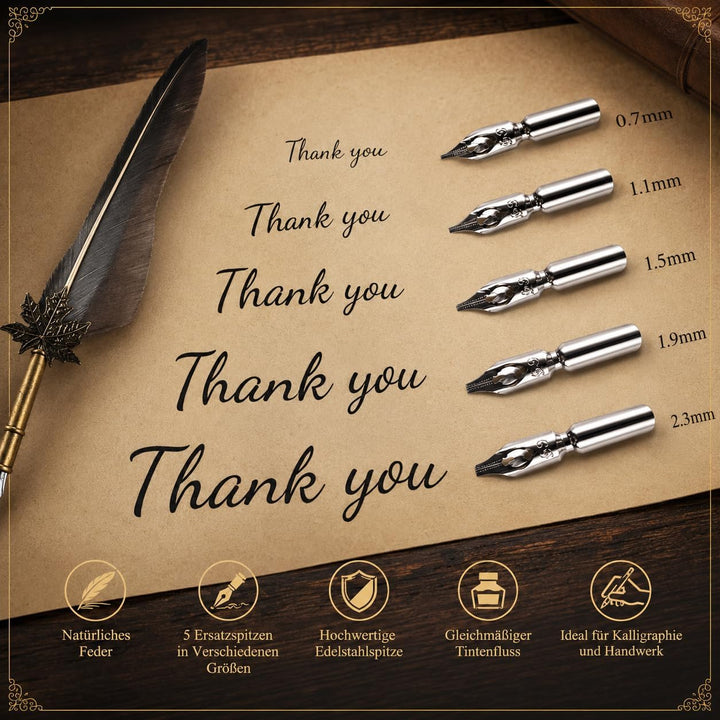 Schreibfeder Kalligraphie Feder, Handgemachte Dip Pen, Vintage Federkiel Dip Quill Pen Writing Ink S