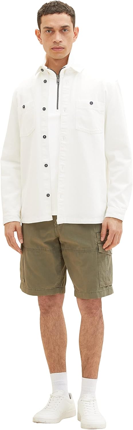 TOM TAILOR Herren Relaxed Fit Cargo Shorts 28 10415 - Dusty Olive Green, 28 10415 - Dusty Olive Gree