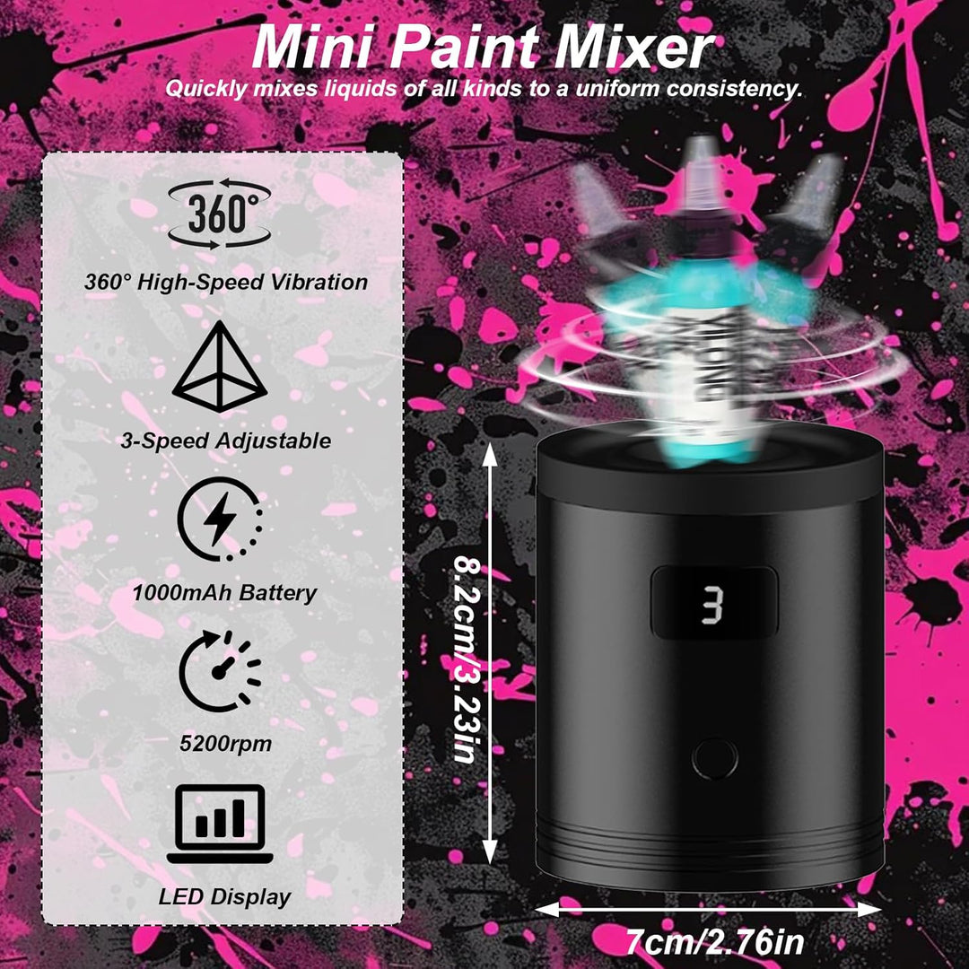 Mini Vortex Mixer, 5200rpm Paint Shaker Farbmischer Dreistufige Geschwindigkeits, Paint Mixer Mini f