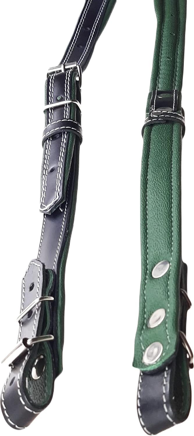 Akkordeongurte Leder 60-120 Bass Schwarz / Grün