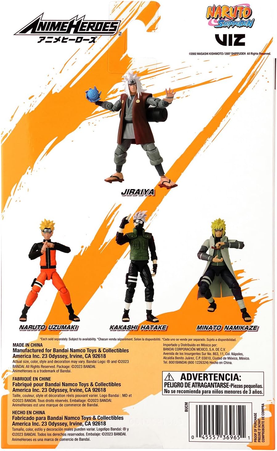 BANDAI – Anime Heroes – Naruto Shippuden – Anime Heroes Figur 17 cm – Jiraiya – 36965, Jiraiya