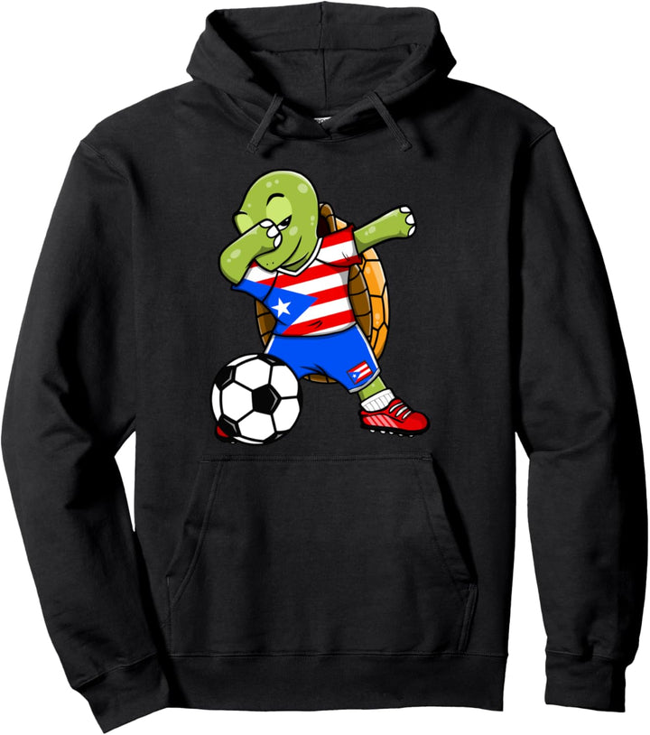Dab Schildkröte Puerto Rico Fussball Puerto Ricanische Flagge Pullover Hoodie