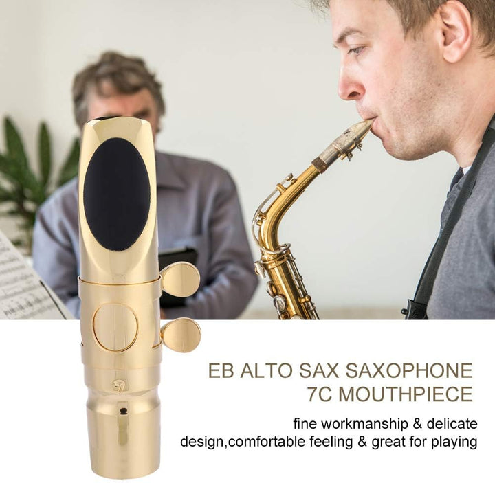 Saxophon 7C Mundstück, Es Alt Saxophon 7C Mundstück Metall mit Cap Pads Musikinstrumente Zubehör