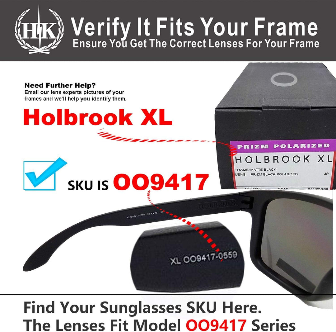 HKUCO Verstärken Ersatz-Brillengläser für Oakley Holbrook XL OO9417 Blau/Grün Sonnenbrille
