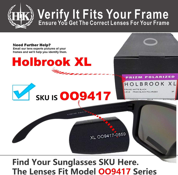 HKUCO Verstärken Ersatz-Brillengläser für Oakley Holbrook XL OO9417 Blau/Grün Sonnenbrille