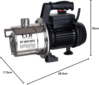 T.I.P. Gartenpumpe Edelstahl (2.950 l/h Fördermenge, 42 m Förderhöhe, 4,2bar Druck, 550W, selbstansa