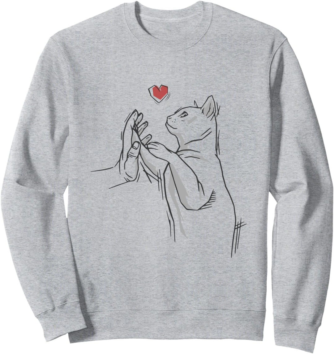 Katzen Zeichnung. süsses lustiges Cat Katzenmotiv. süsse Katze Sweatshirt