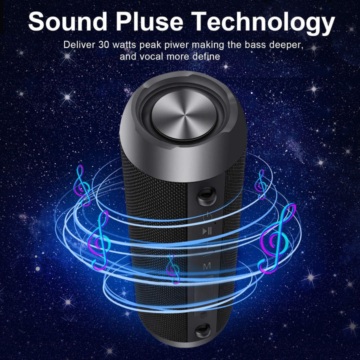 Bluetooth Lautsprecher, Upgraded Portabler Lautsprecher 30W, Musikbox Bluetooth Box, mit 360° HD Ste