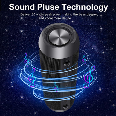 Bluetooth Lautsprecher, Upgraded Portabler Lautsprecher 30W, Musikbox Bluetooth Box, mit 360° HD Ste