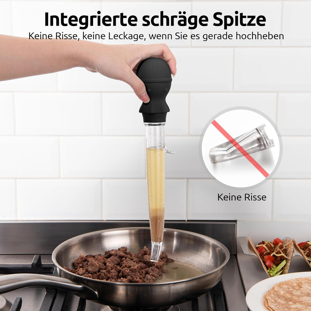 109℃ Hitzebeständige Grosse Abgewinkelte Bratenspritze: U-Taste Tritan Putenfleisch-Fettpipette mit
