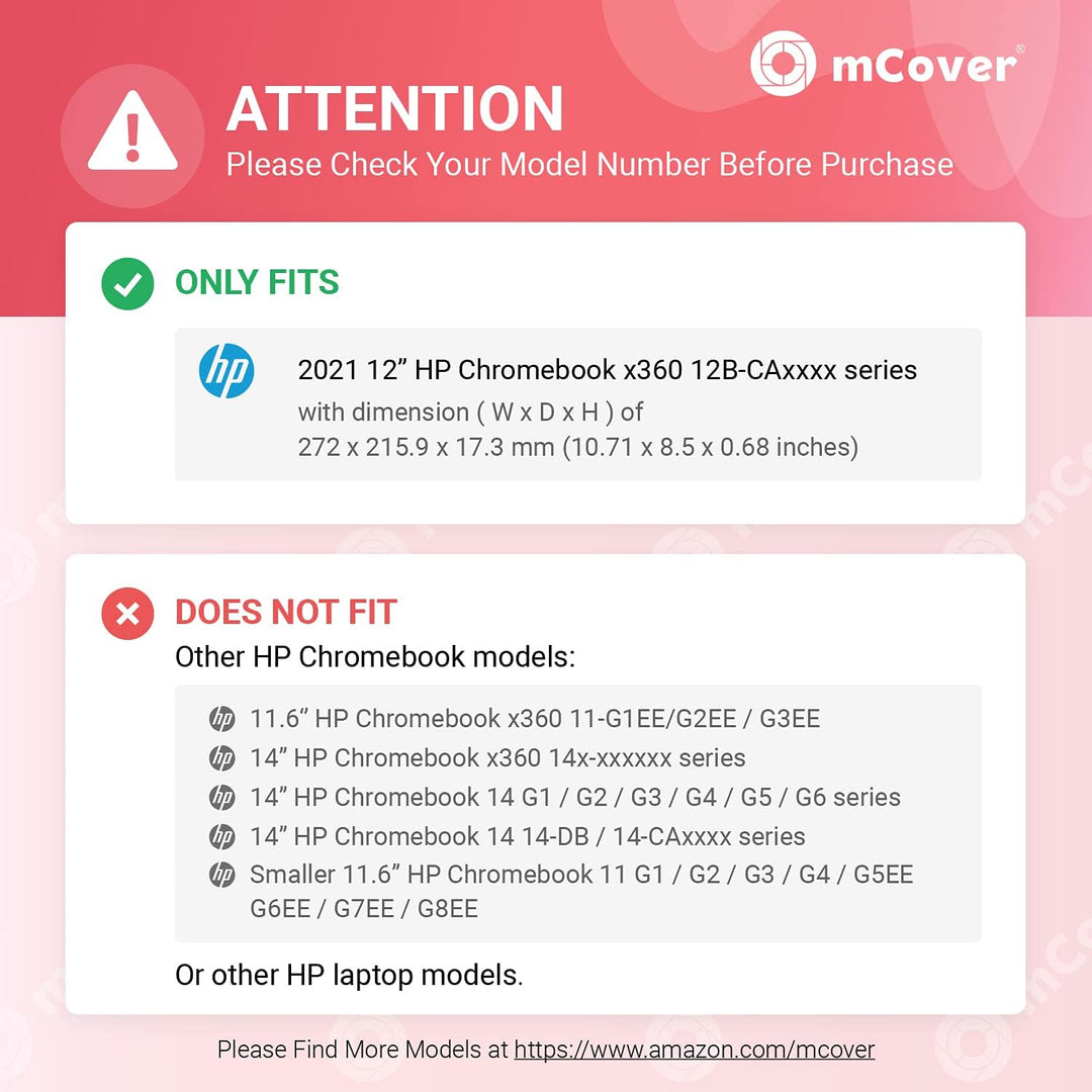 mCover Hartschalen-Schutzhülle, kompatibel mit 2021 12 Zoll HP Chromebook x360 12B-CAxxxx Serie Lapt