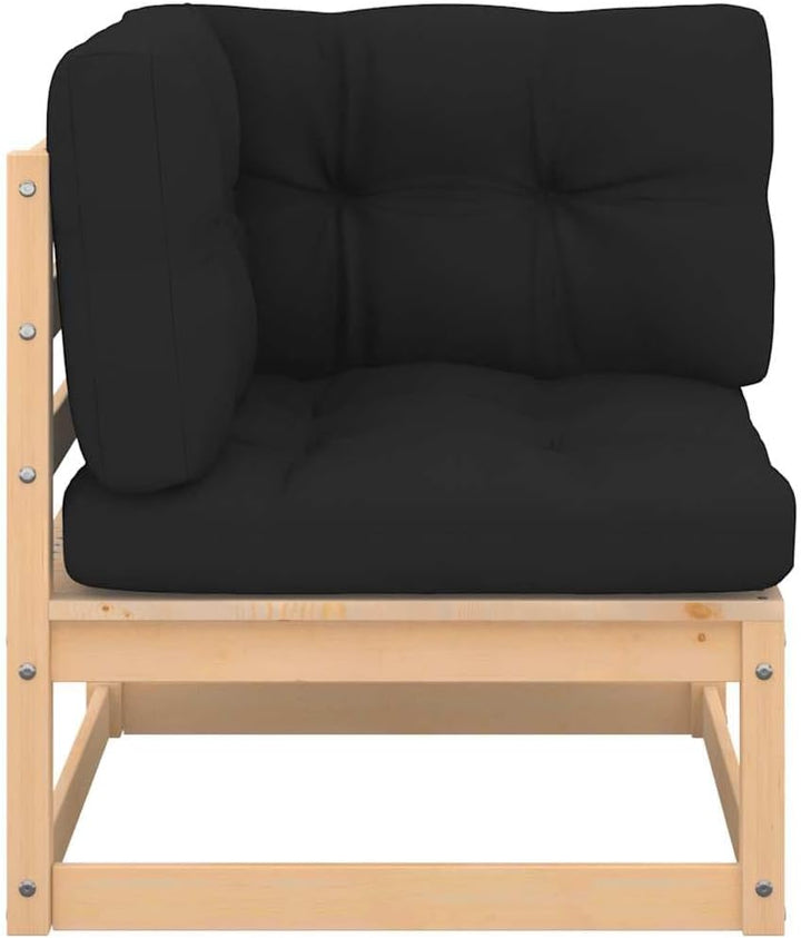 vidaXL Garten Ecksofa mit Kissen, Modular Gartenmöbel, Sofa Lounge Sessel für Garten Terrasse Balkon
