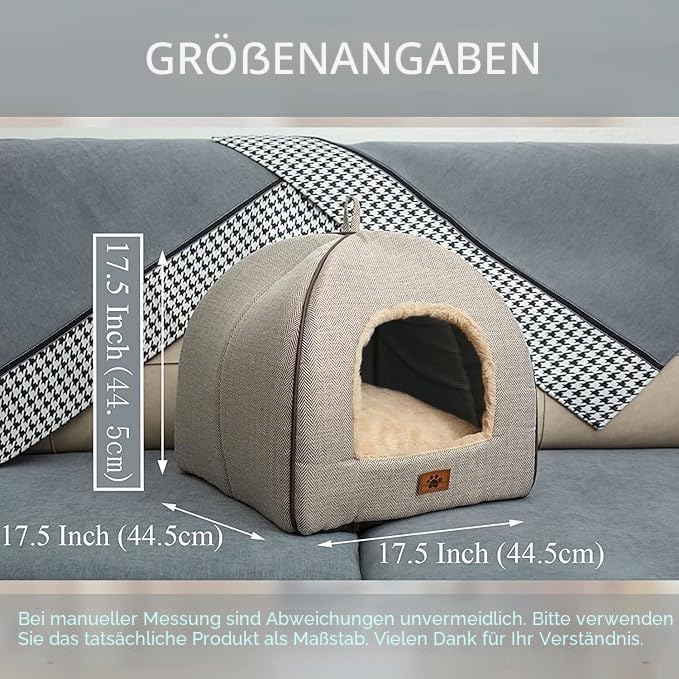 WINDRACINGKatzenbett für Indoor-Katzen, Katzenhöhle, Katzenzelt mit abnehmbarem, waschbarem Kissen,