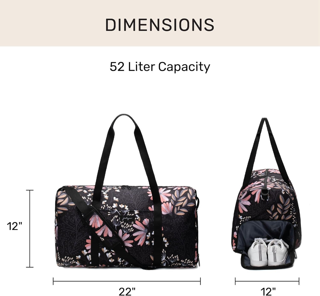 Jadyn Unisex-Erwachsene Weekender Gepäck-Handgepäck L Black Floral, L Black Floral