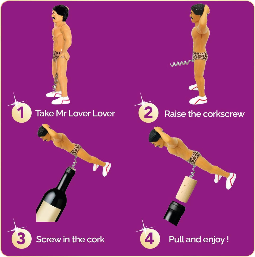 Original Cup Korkenzieher Mr Lover Lover® | Korkenzieher Figur | Premium-Qualität | Beste Corkscrew
