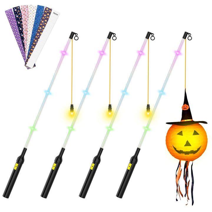 EasyAcc 4er Elektrischer Laternenstab LED DIY Aufkleber Laternenstab 50cm für St Martin Laterne Kind