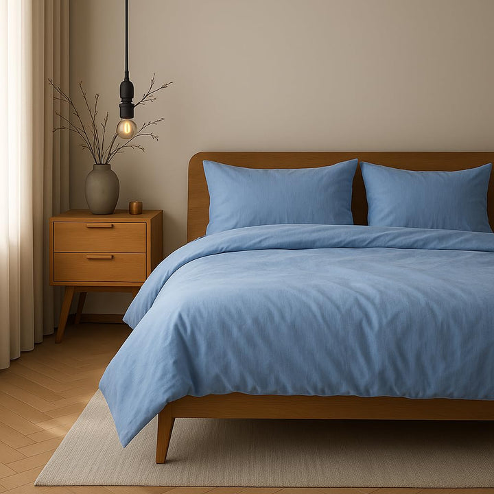VelvetHome Deluxe Bettwäsche 155x220 Baumwolle Bettbezug 155x220 cm mit Kissenbezug 80x80 cm Hohe Qu