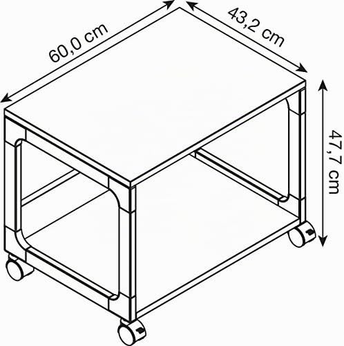 Durable System Multi Trolley 48, grau, glasfaserverstärkte Ecken, Kippschutz - 600 x 477 x 432 mm, 3