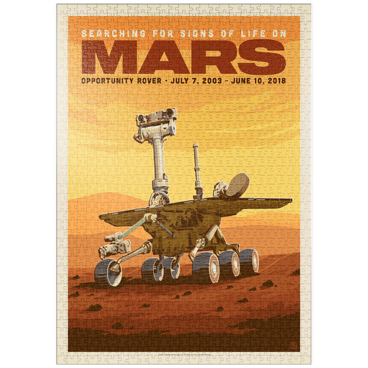 NASA 2003: Mars Opportunity Rover, Vintage Poster - Premium 1000 Teile Puzzle - MyPuzzle Sonderkolle